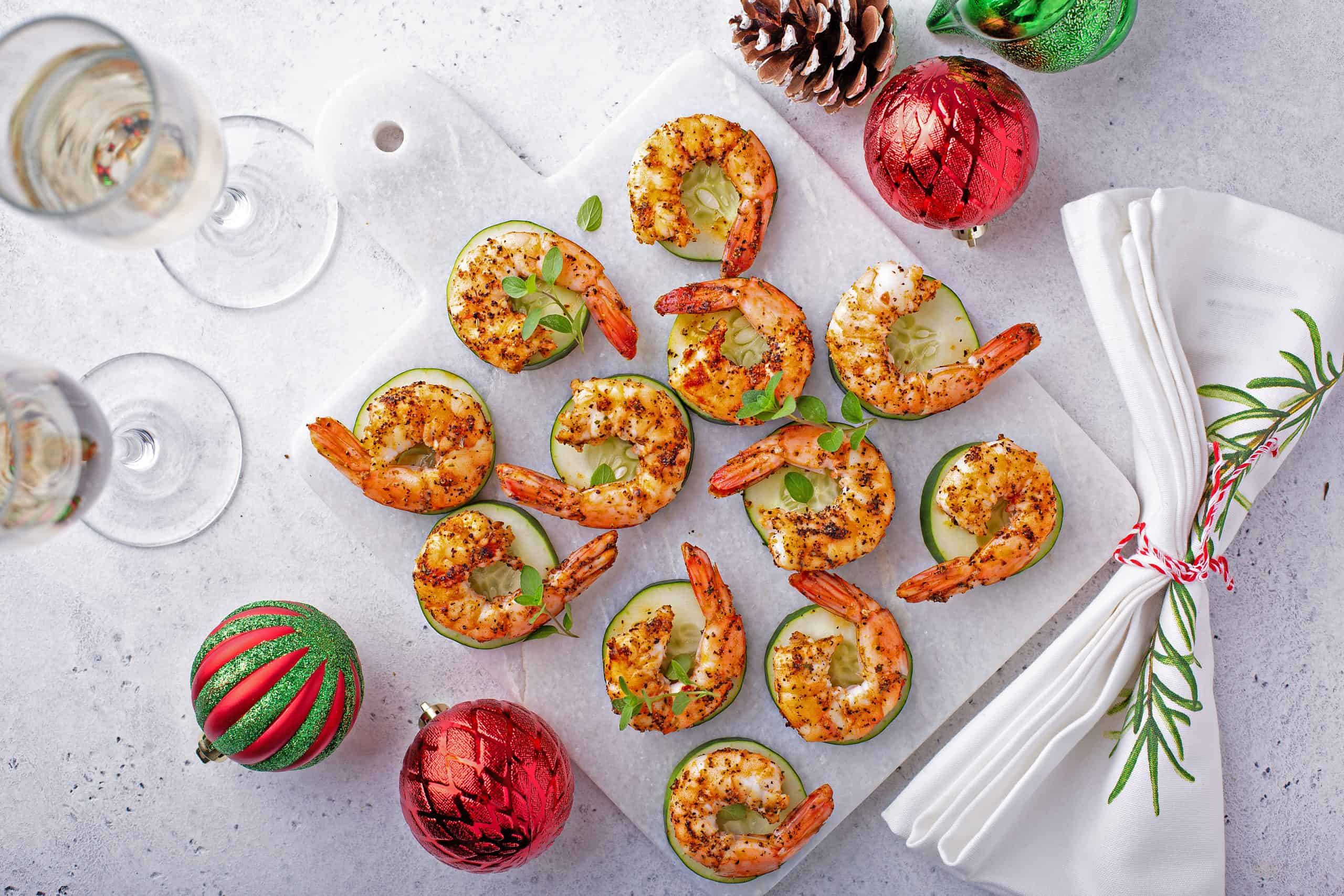 Garlic Prawn and Cucumber Appetizers - Christmas Recipes