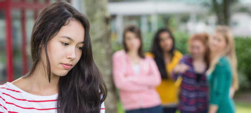 Young girl resists peer pressure
