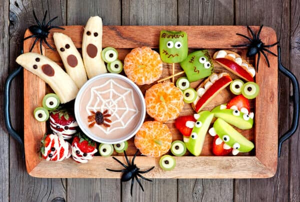 Halloween Recipe Fruit Platter With Dipping Sauce
