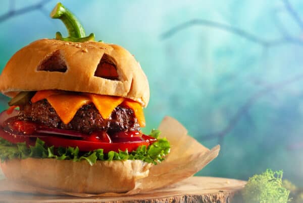 Spooky Jack-o’-lantern Burger